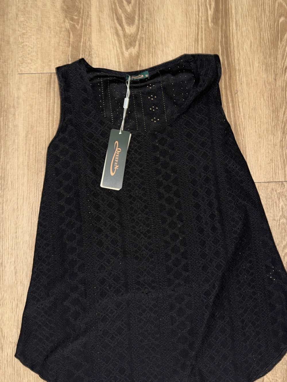 Women’s Black Crochet Swim Coverup Tunic